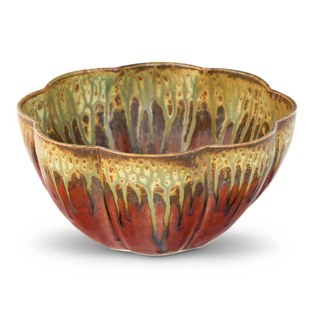 Large 1 gal. Flower Shaped Ceramic Bowl