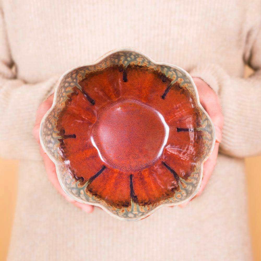 Medium 56 oz. Flower Shaped Ceramic Bowl