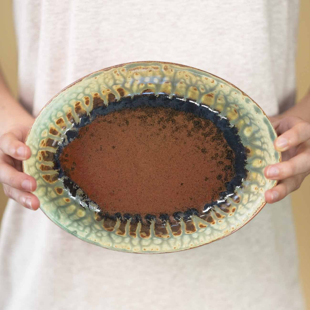 Oval Ceramic Snack Plate