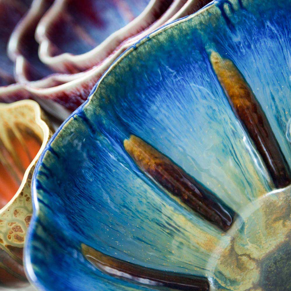 Medium 56 oz. Flower Shaped Ceramic Bowl