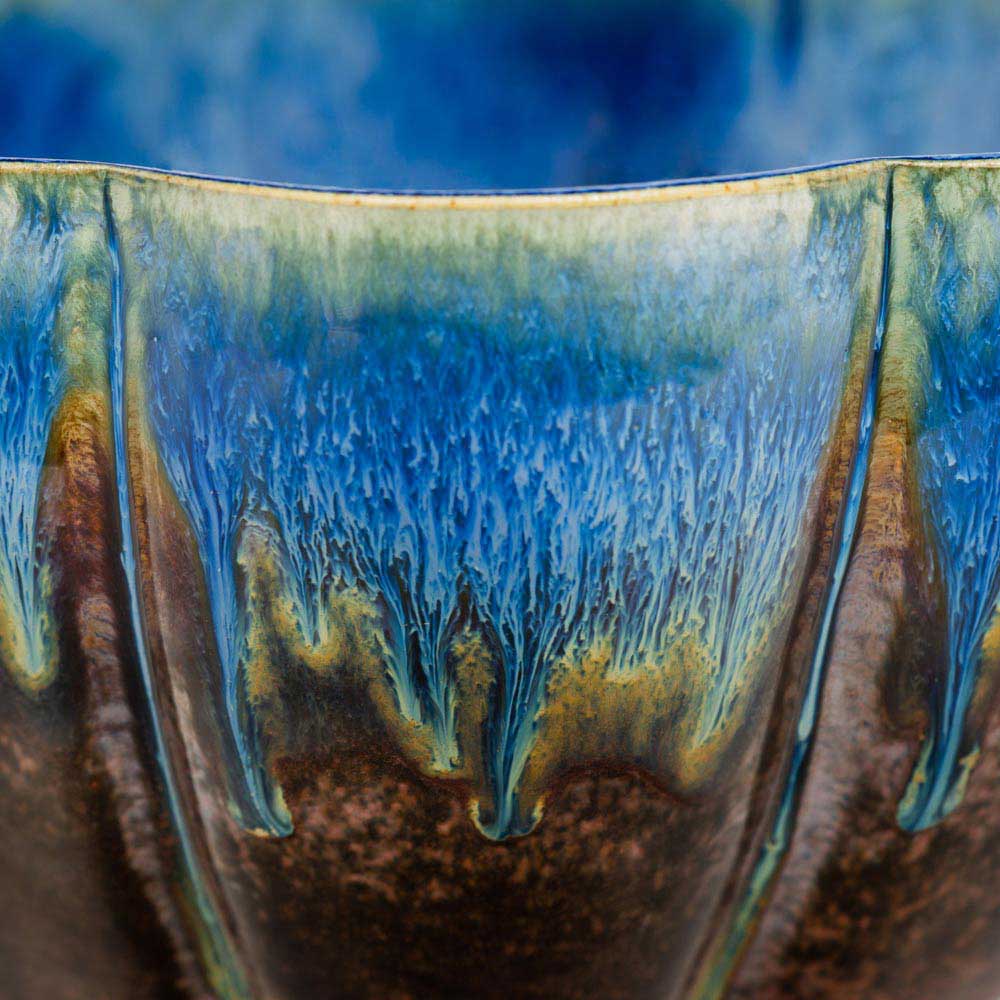 Large 1 gal. Flower Shaped Ceramic Bowl