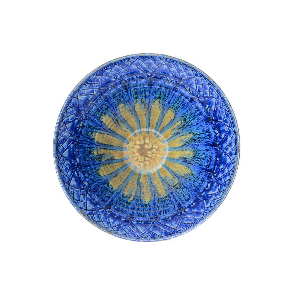 Medium Hand Carved Ceramic Lotus Bowl