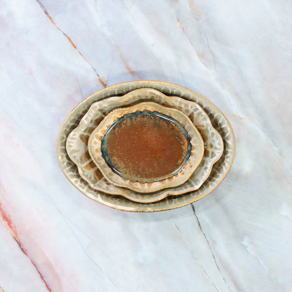 Oval Ceramic Snack Plate