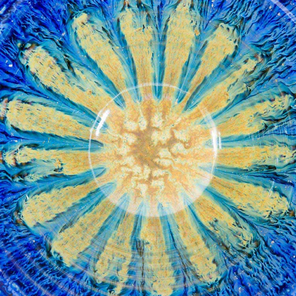 Medium Hand Carved Ceramic Lotus Bowl