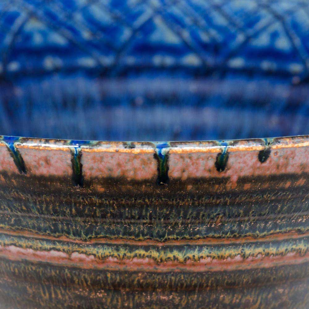 Medium Hand Carved Ceramic Lotus Bowl