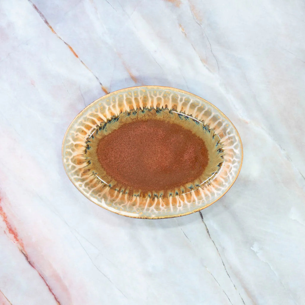 Oval Ceramic Snack Plate