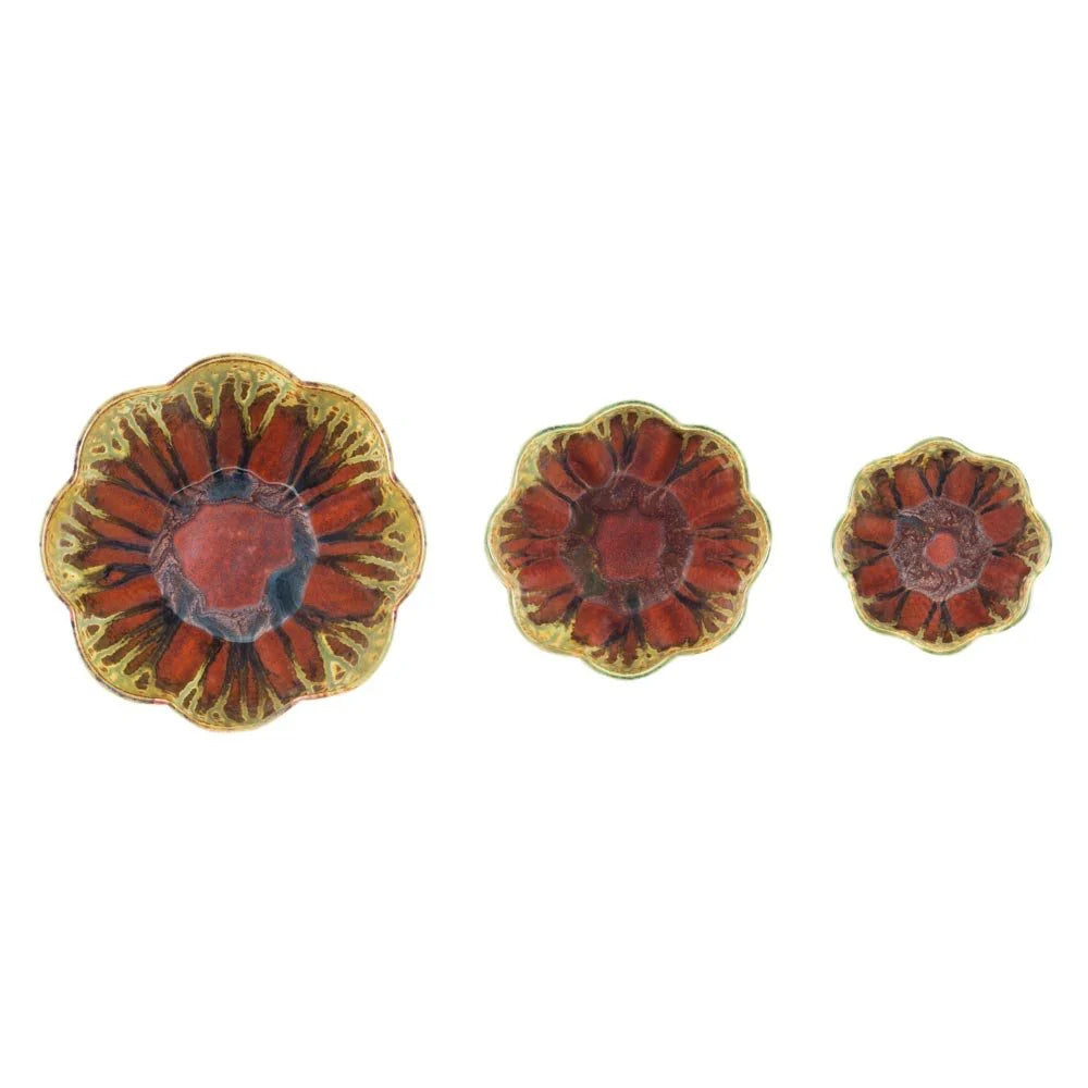 Ceramic Set of 3 Flower Shaped Nesting Bowls