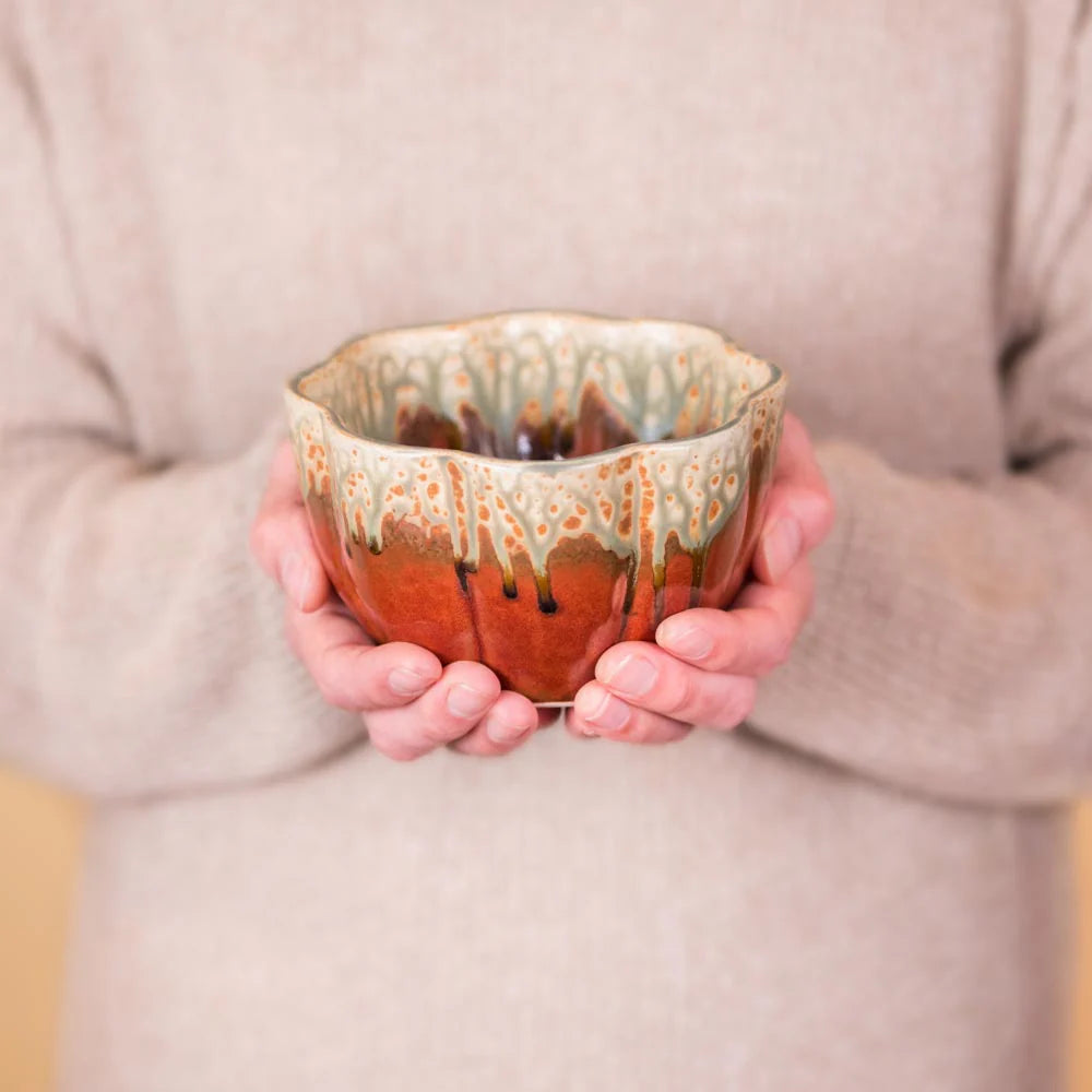 Small 24 oz. Flower Shaped Ceramic Bowl